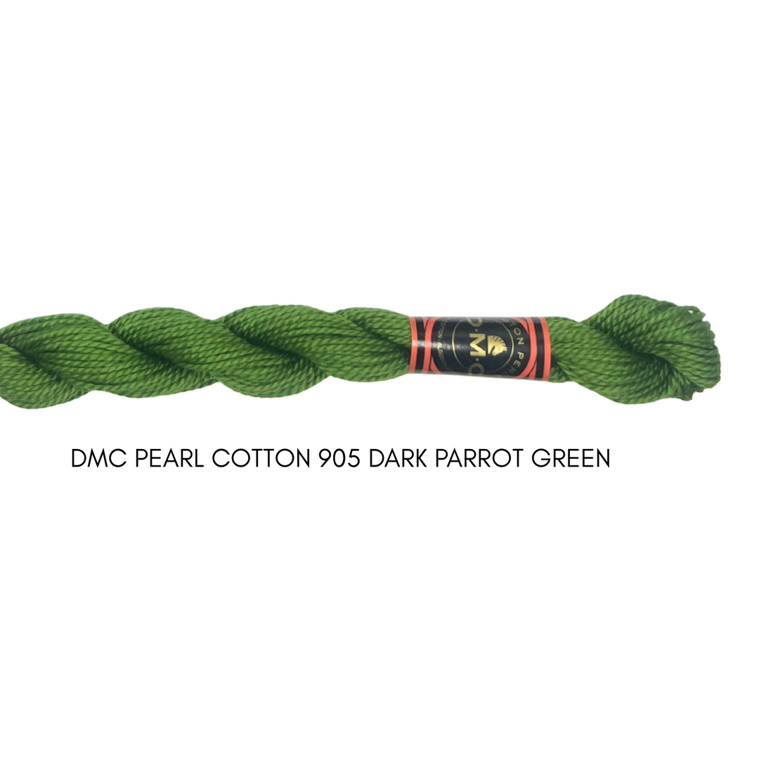DMC Perle Cotton Size 3 905 Dk. Parrot Green