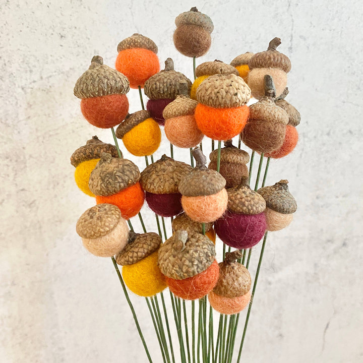 Wool Felt Acorn Flowers