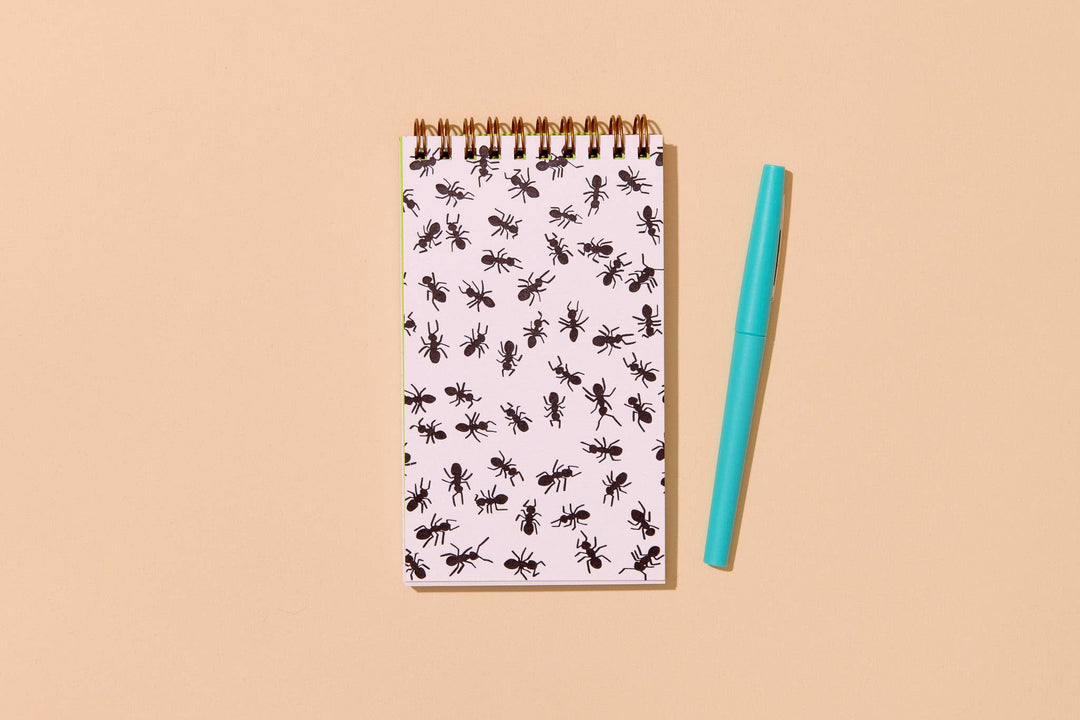 Letterpress Small Spiral Notebook—Ants (Fun, Kids, Bugs)