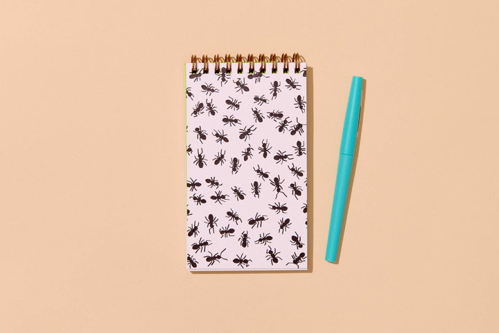 Letterpress Small Spiral Notebook—Ants (Fun, Kids, Bugs)