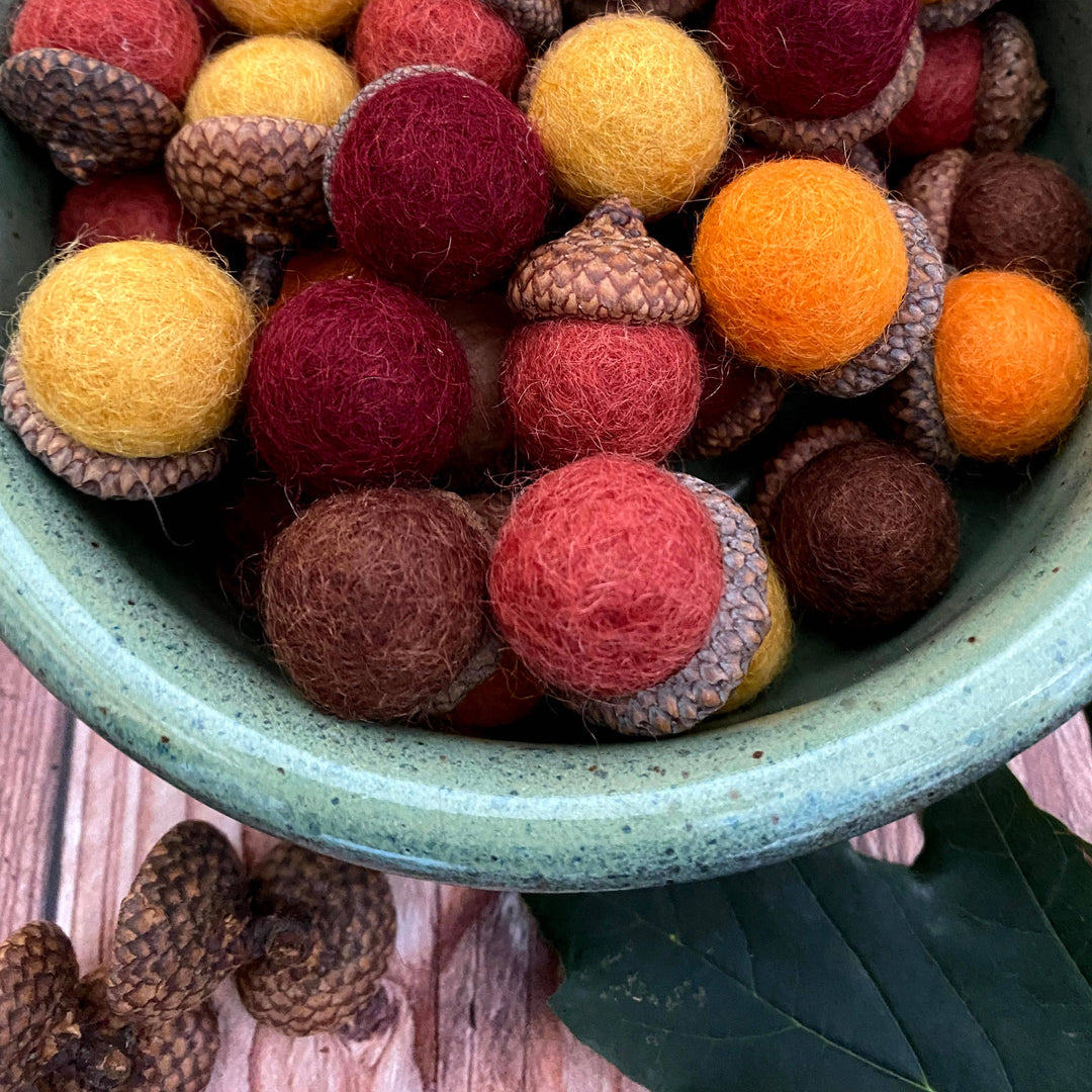 Felt Wool Acorns Pumpkin Spice