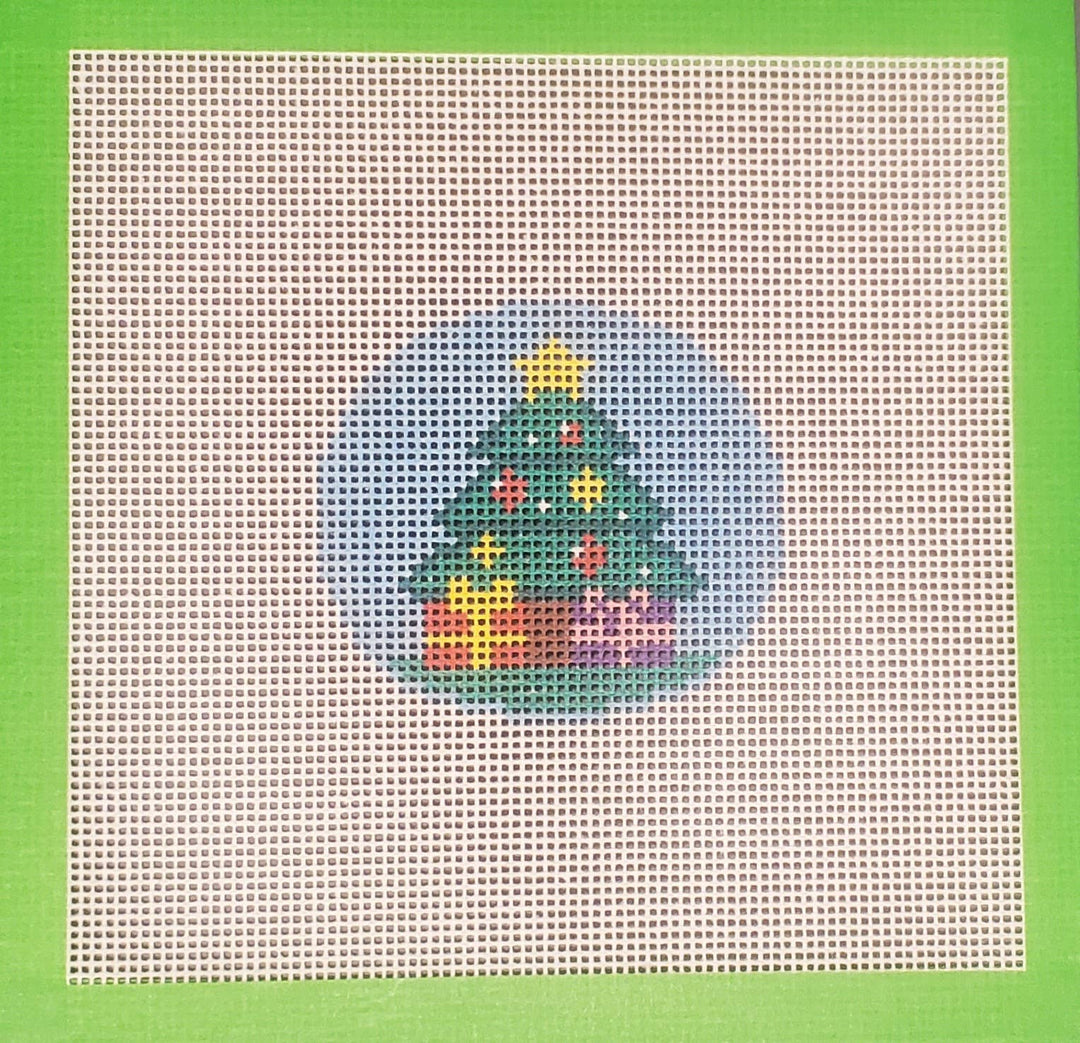 Christmas ornament tree needlepoint hand painted canvas