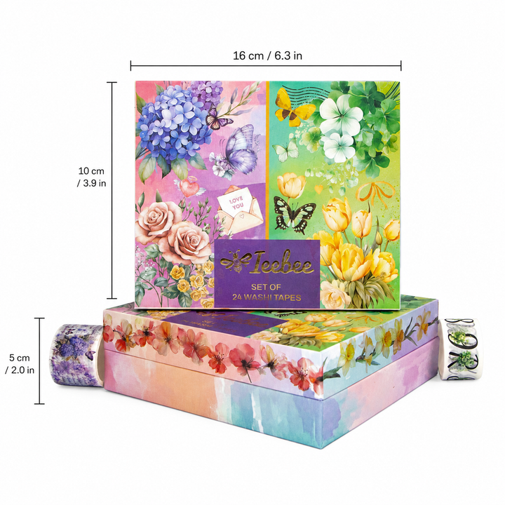 Alphabet Garden Washi Tape Set - 24 Rolls