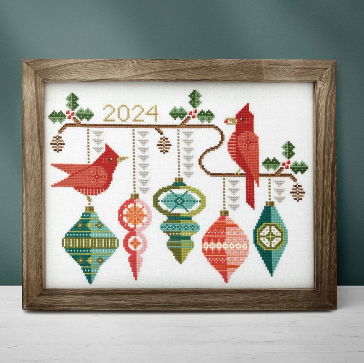 Bauble Birds Cross Stitch Pattern
