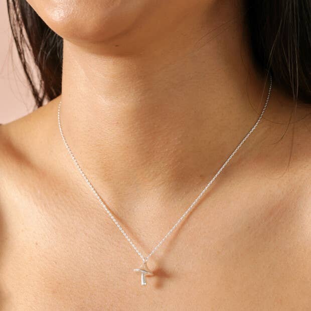 Mushroom Pendant Necklace in Silver