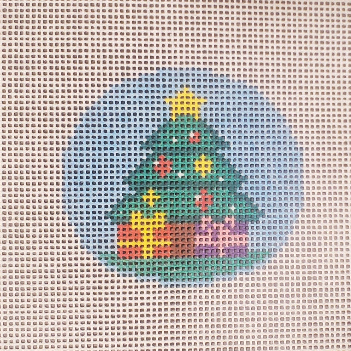 Christmas ornament tree needlepoint hand painted canvas