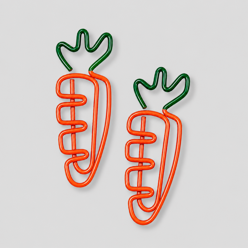 10PCS Creative Vegetable Series Carrot Shape Paper Clips