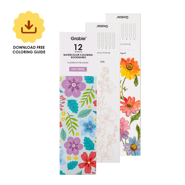 Watercolor Coloring Bookmarks