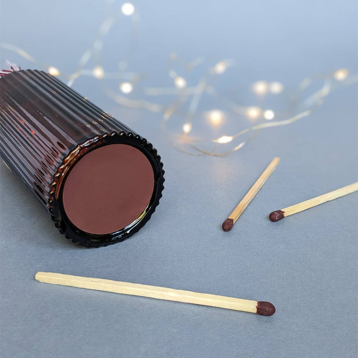 Matches In Red Ribbed Jar