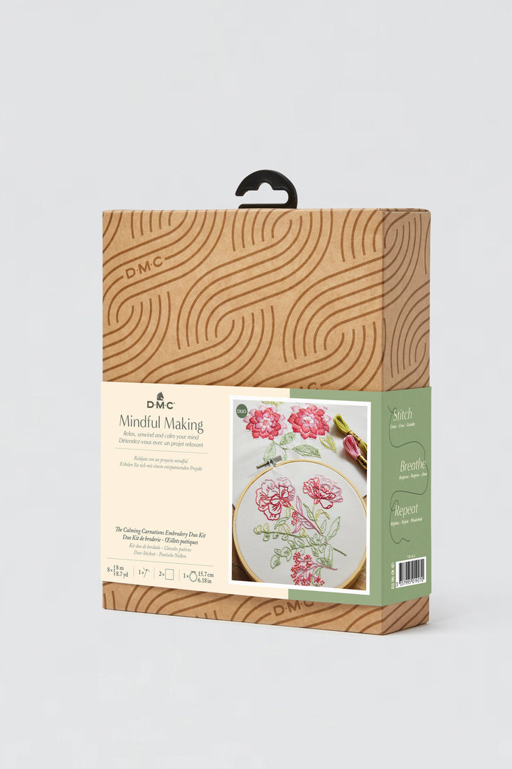 DMC Calming Carnations Embroidery Kit