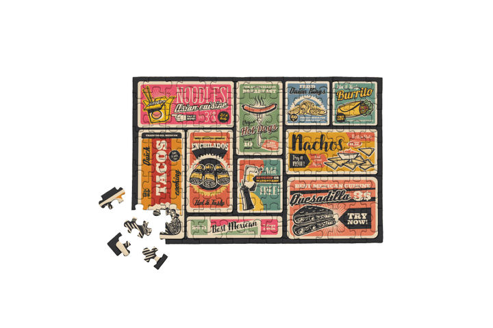 Food retro design for foodies