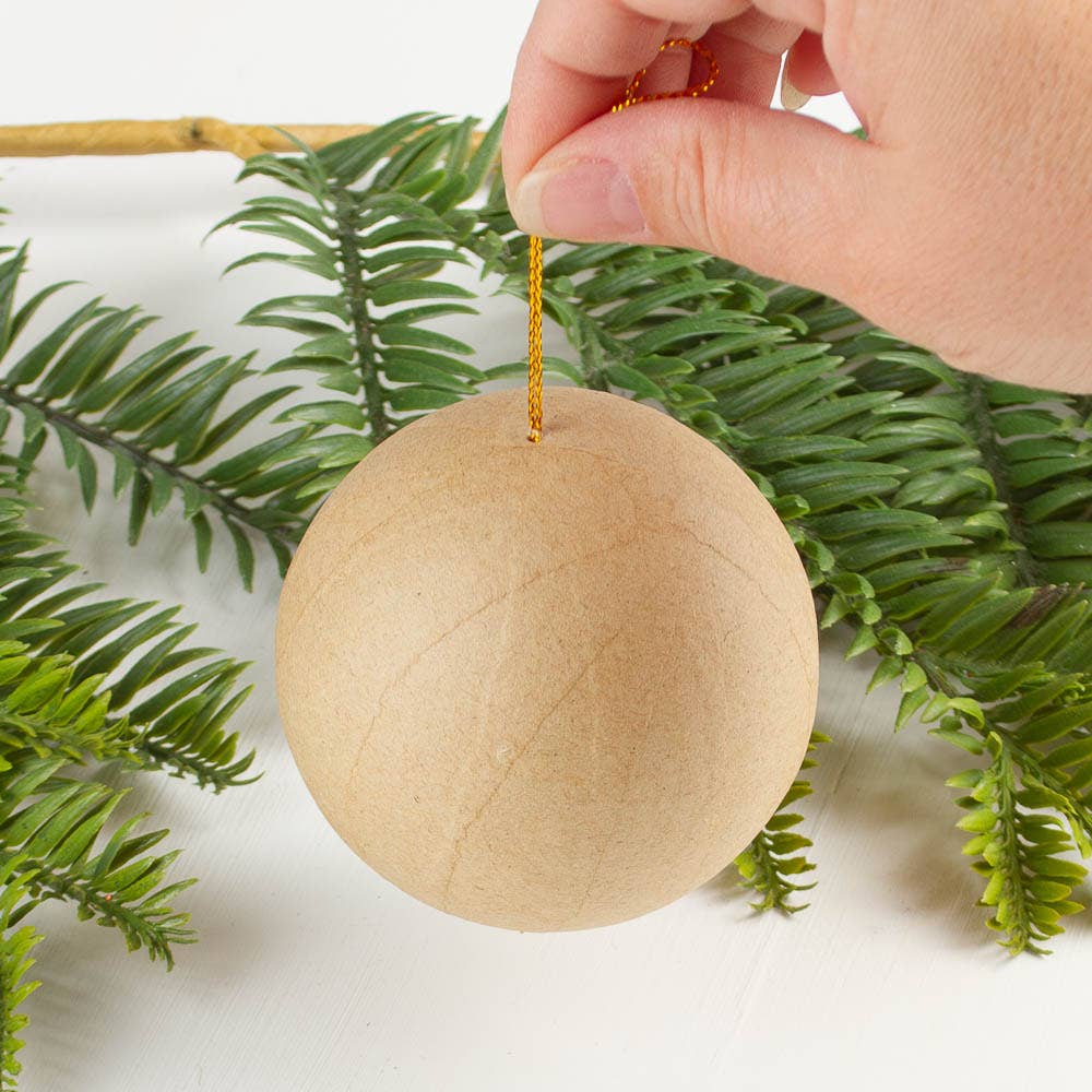 3" Paper Mache Ball Ornament