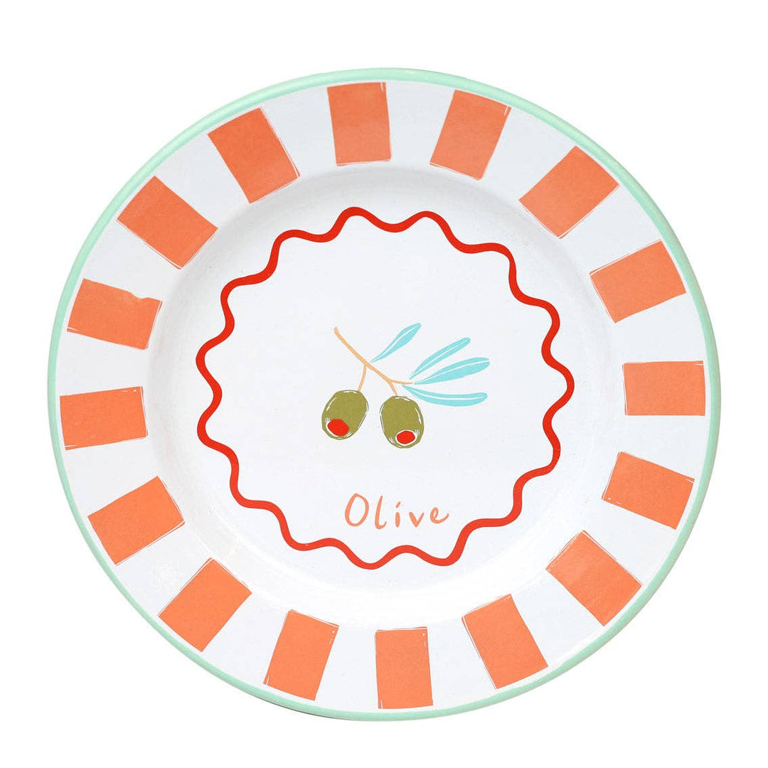 Olive Enamel Plate - 25cm | Tableware |
