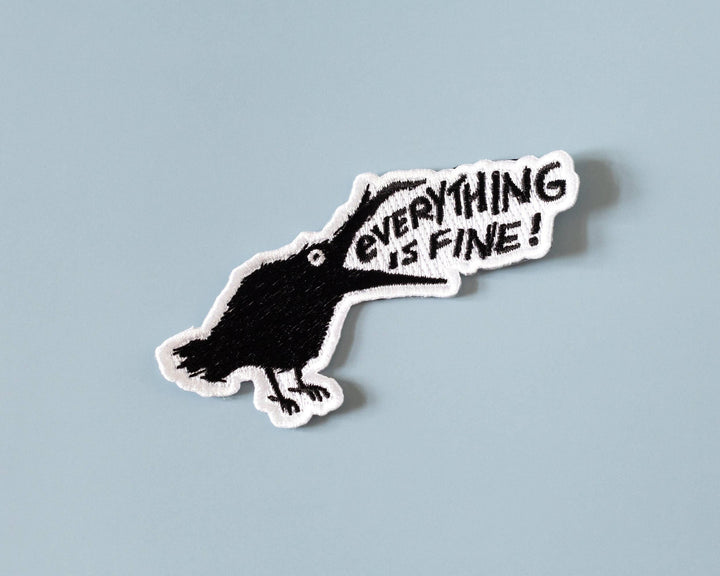 Everything Is Fine Raven Iron-On Patch