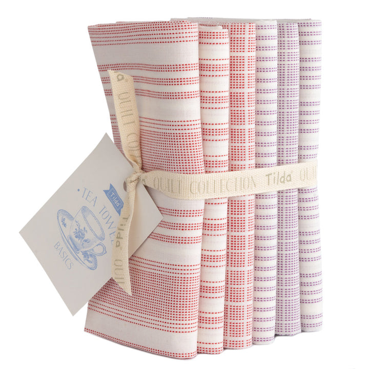 Woven Tea Towel Fat Quarter Bundle - Plum