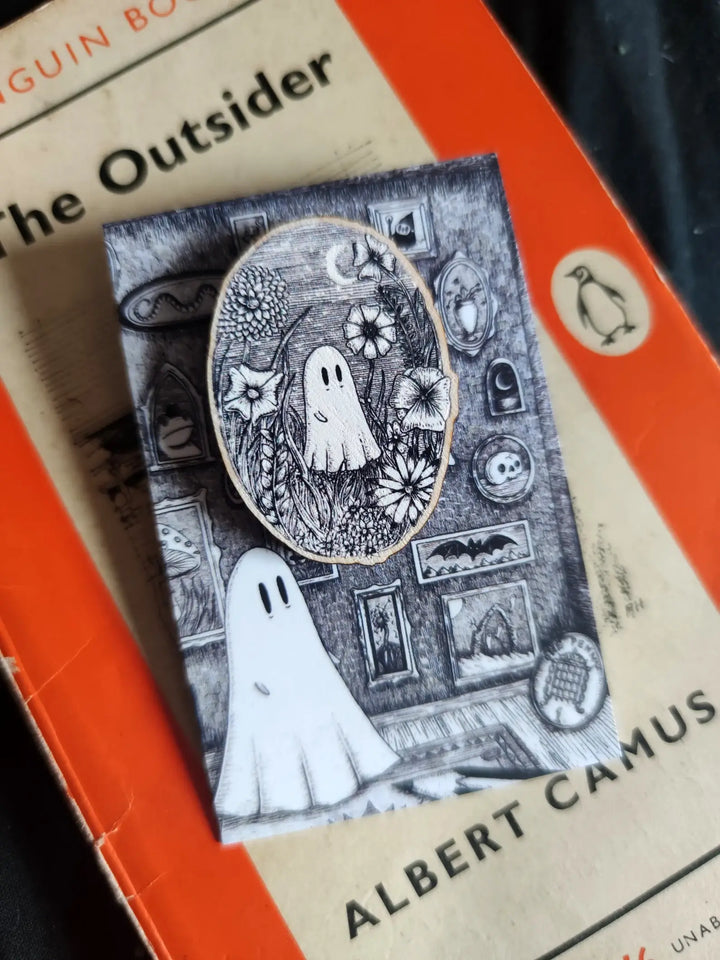 Meadow Ghost Wooden Pin Badge