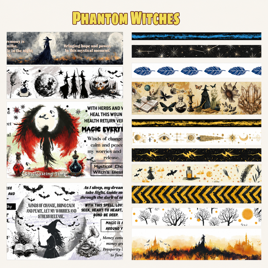 Phantom Witches Washi Tape Set - 37 Rolls