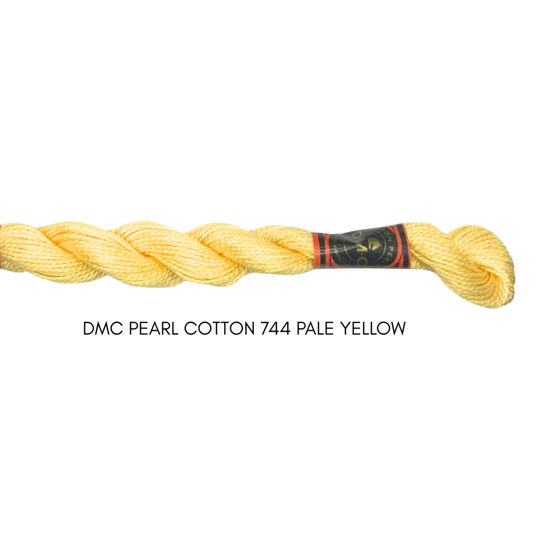 DMC Perle Cotton Size 3 744 Pale Yellow