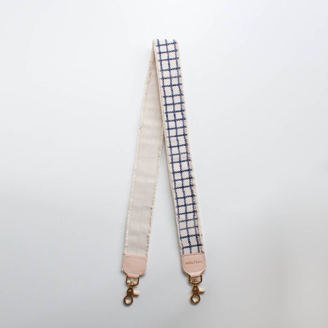 Navy Plaid Bag Strap