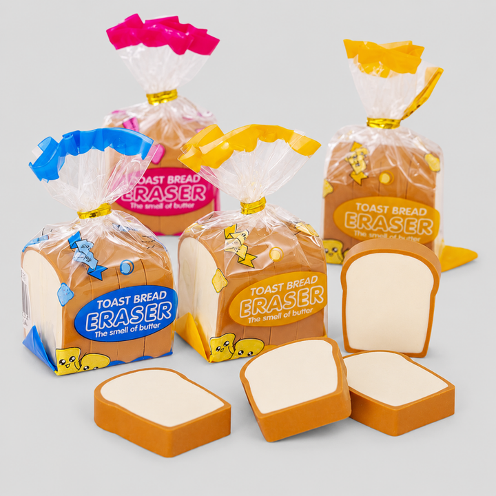 Toast Bread Shaped Eraser Set