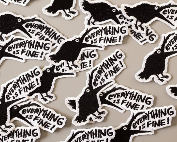 Everything Is Fine Raven Iron-On Patch