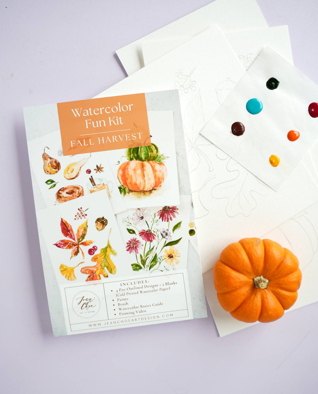 Watercolor Kit with Brush – DIY Fall-Themed Painting Set