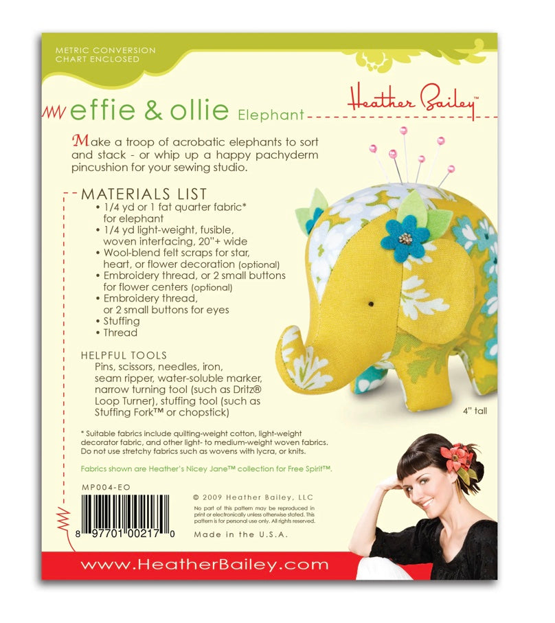 Ellie &amp; Ollie Elephant Mini Pattern