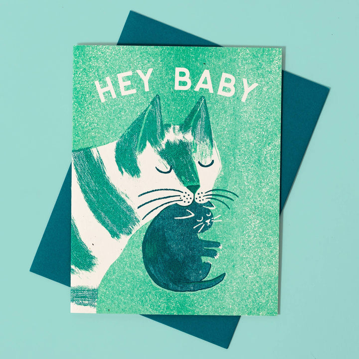 Hey Baby - Risograph Card