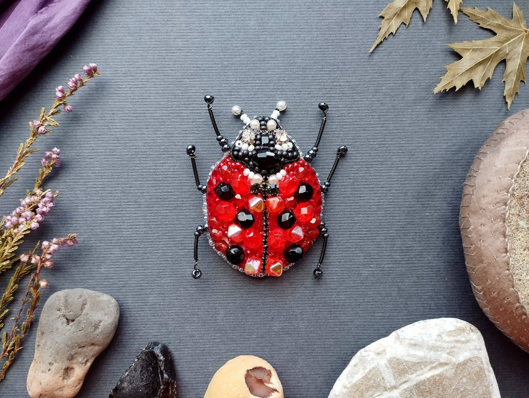 Set of 4 Bead Embroidery Kit: DIY Insect Brooches