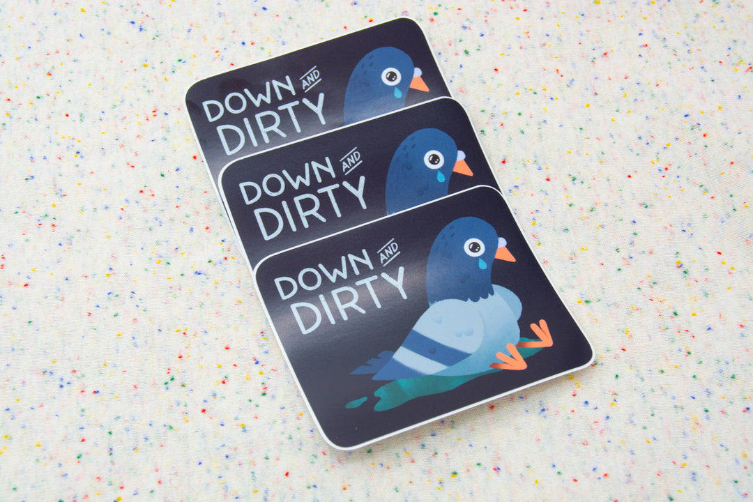 Down &amp; Dirty Pigeon - 3" Vinyl Sticker