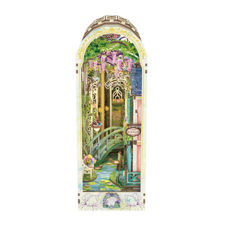 DIY Book Nook Kit: Giverny Garden w/ Dust Cover