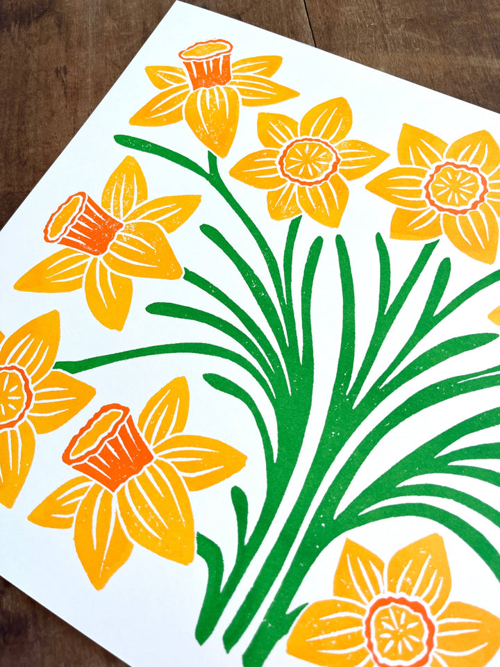 Garden Series: Daffodil Risograph Print
