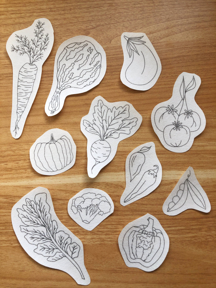 Vegetables - Embroidery Peel Stick & Stitch Patterns