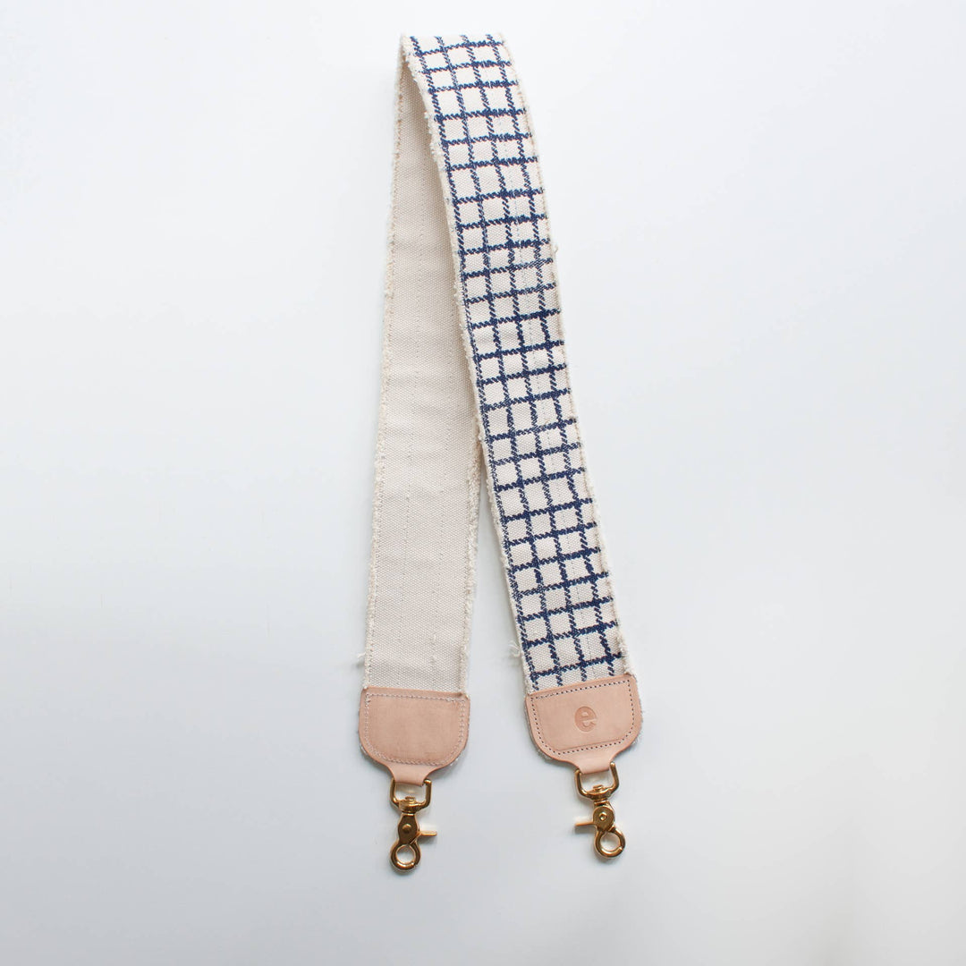Navy Plaid Bag Strap
