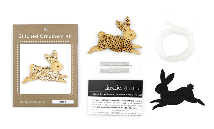 Rabbit Stitched Ornament Kit