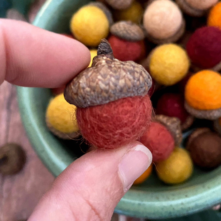 Felt Wool Acorns Pumpkin Spice