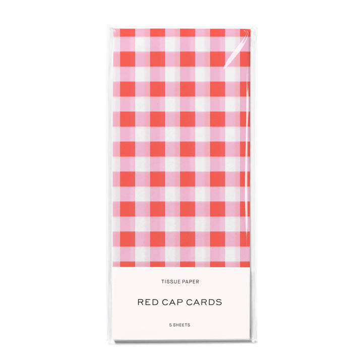 Red and Pink Gingham tissue paper