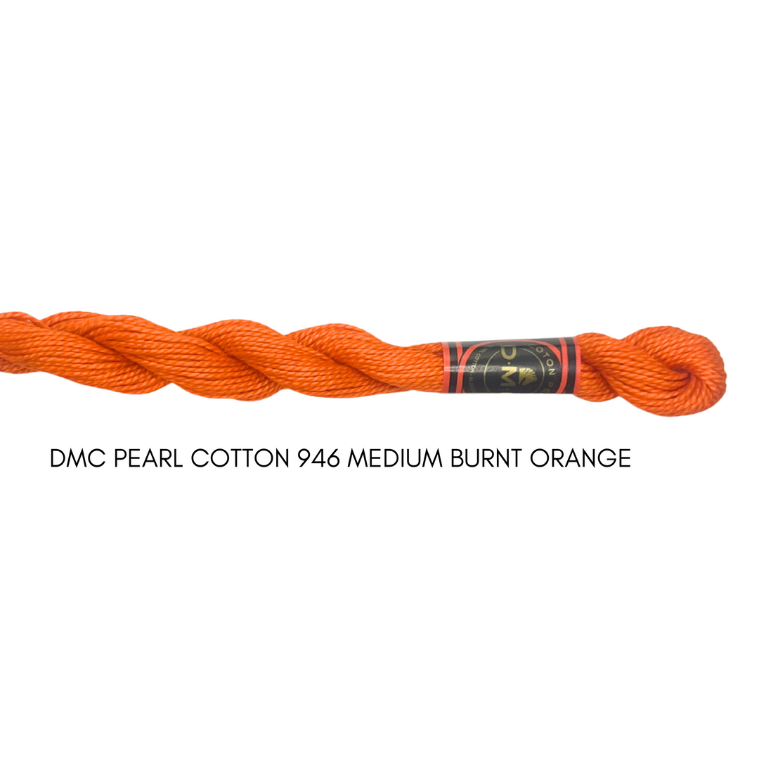 DMC Perle Cotton Size 3 946 Med. Burnt Orange