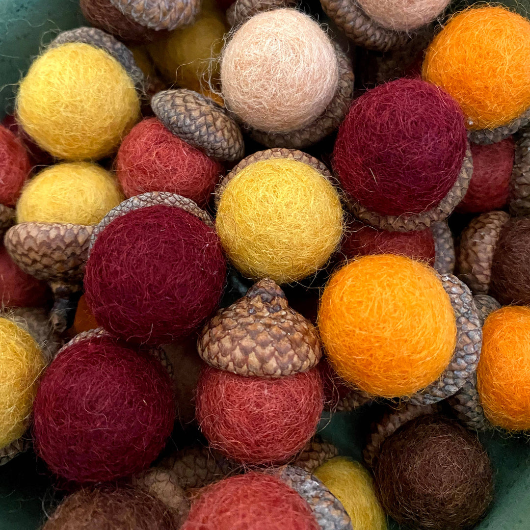 Felt Wool Acorns Pumpkin Spice