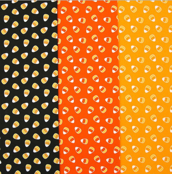 Halloween Candy Corn Merino Wool Felt