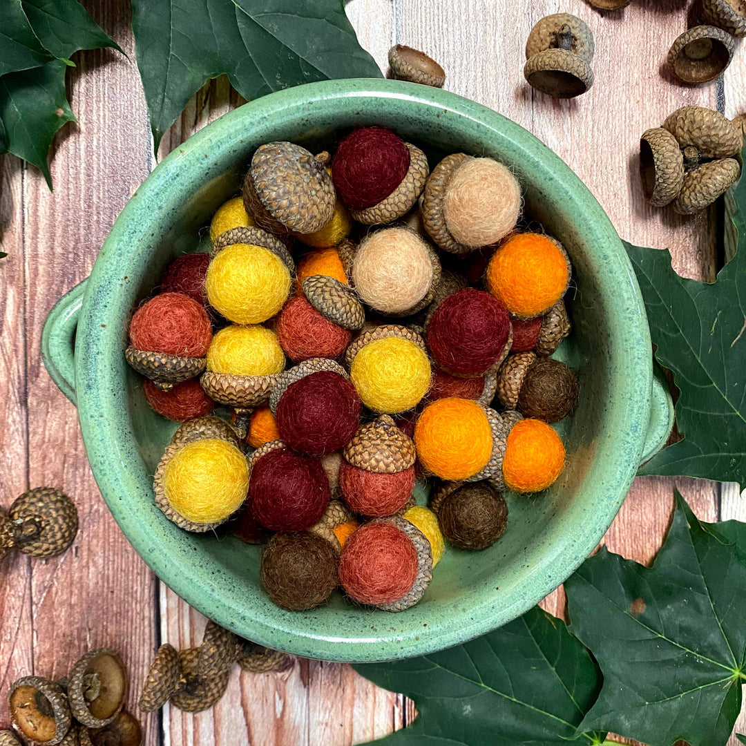 Felt Wool Acorns Pumpkin Spice