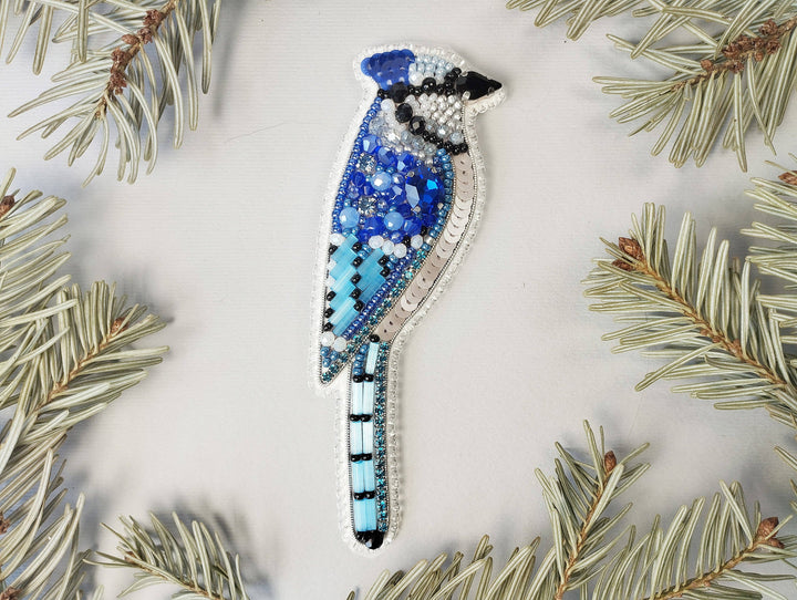 Set Of 5 Forest Bird Brooch Embroidery Kit, DIY Jewelry
