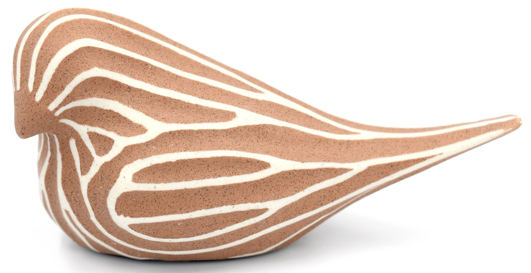 Handcrafted Mini Bird Terracotta Stripe