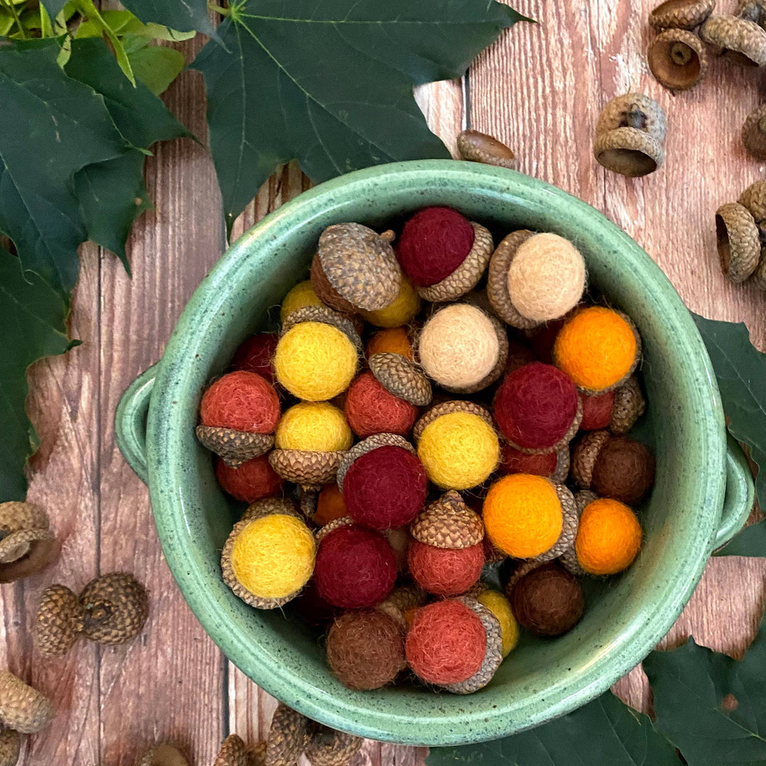 Felt Wool Acorns Pumpkin Spice