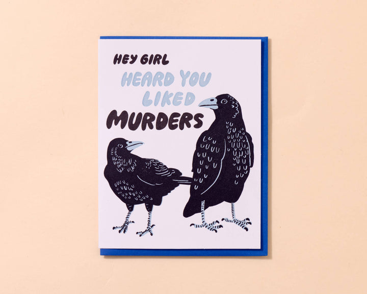 Letterpress Halloween Card—Murder (Crows, True Crime)