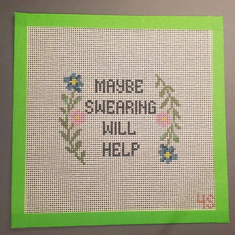 Needlepoint Subversive Maybe Swearing Will Help canvas
