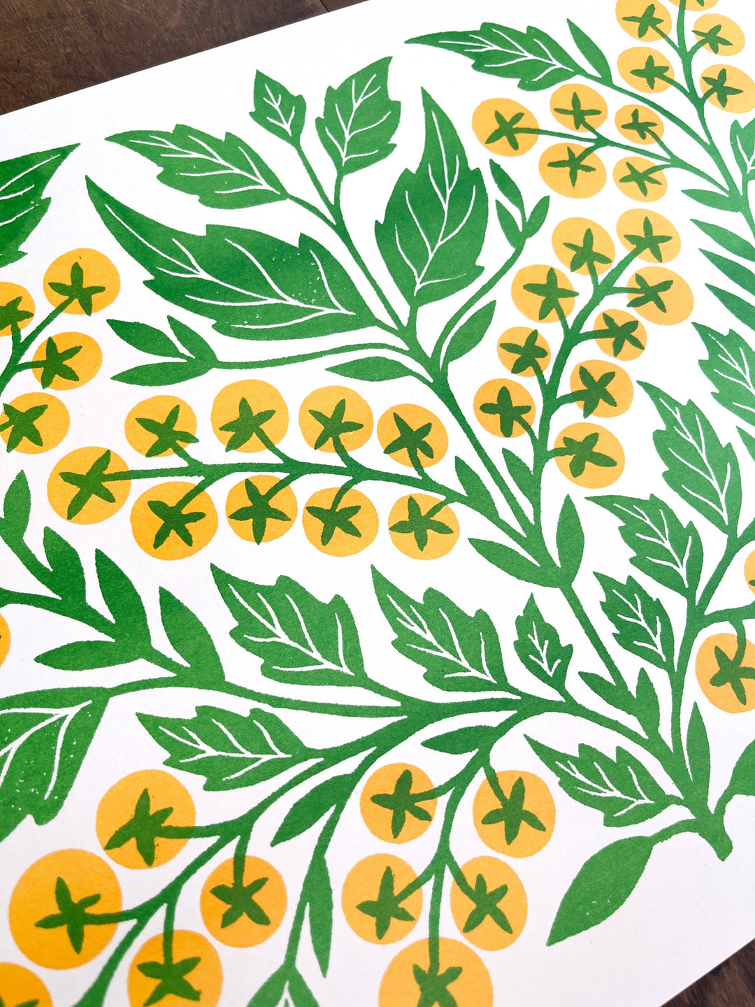 Garden Series: Sungold Tomato Risograph Print