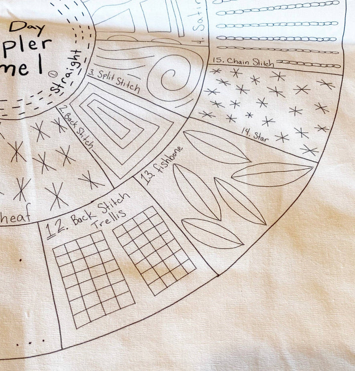 Round 30 Day Sampler - Volume 1 - Fabric, Videos, and Printed Stitch Guide