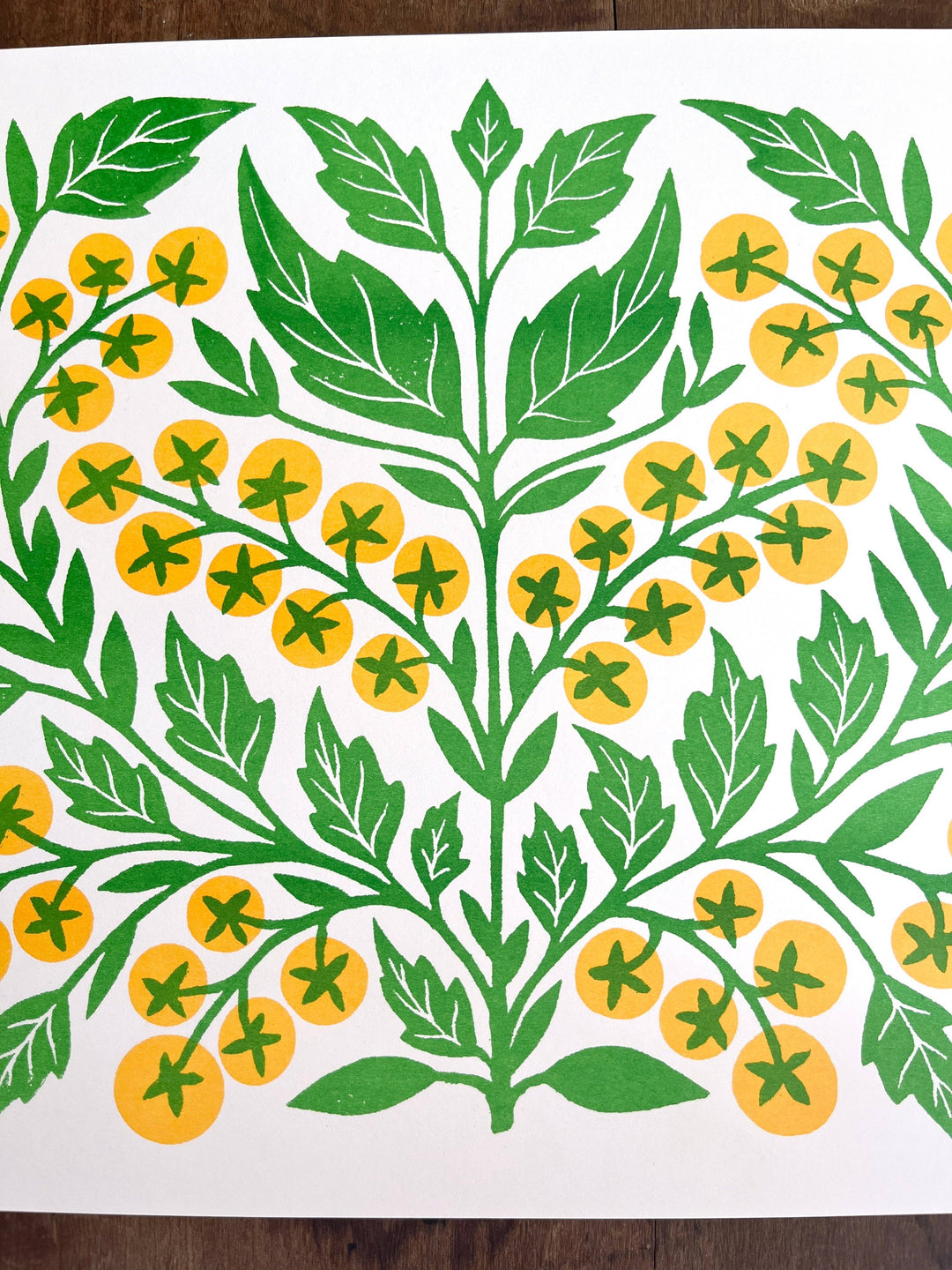 Garden Series: Sungold Tomato Risograph Print