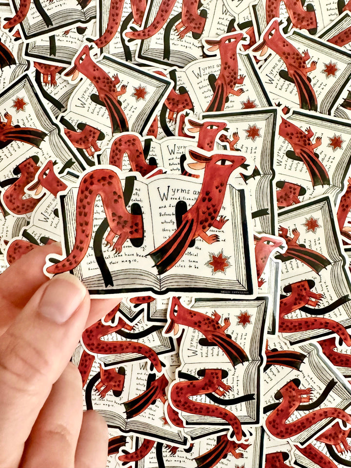 Book Wyrm - Book Worm - DND - Bookstore - Library Sticker